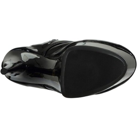 SheSole Women's Patent Leather Thigh High Heel Boots | Platform Zip Lace Up - Picture 4 of 9